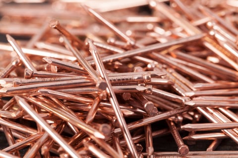 Copper finish nails for roofing