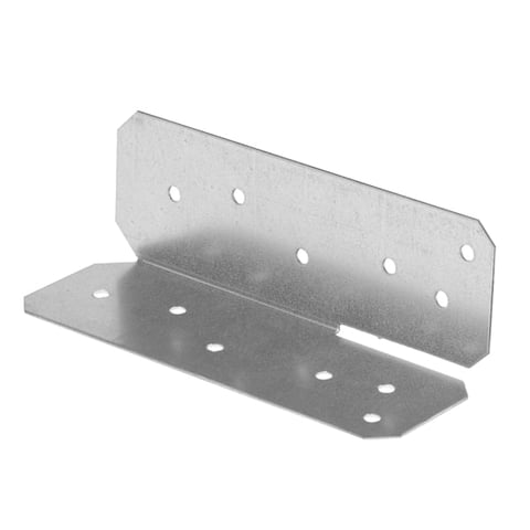 Metal L-shaped corner brace bracket with multiple pre-drilled mounting holes